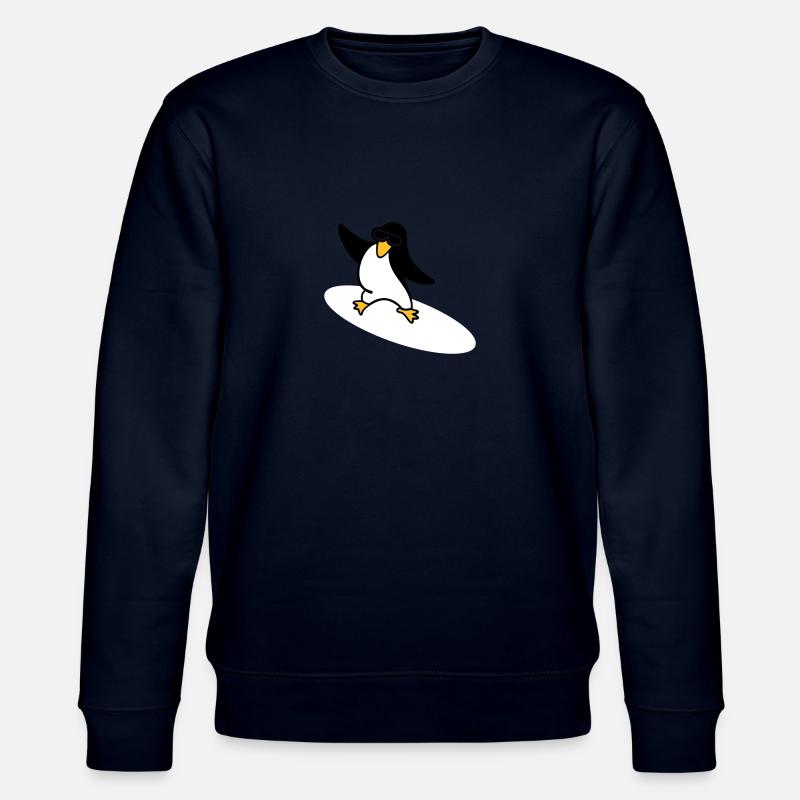 Surfer Pinguin / penguin (3c) - Stanley/Stella Unisex Bio-Sweatshirt CHANGER  - Navy