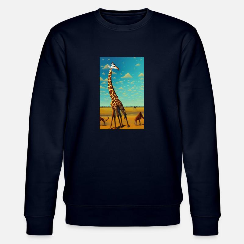 Cool Comic Drawing Giraffe Giraffa - Stanley/Stella CHANGER Unisex Organic Sweatshirt - navy