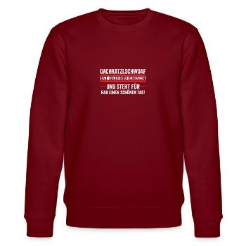 Austrians Austria - Stanley/Stella CHANGER Unisex Organic Sweatshirt - burgundy - Front - Nik (191cm) & Marisol (170cm)