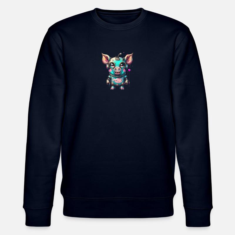 Roboter Schwein - Stanley/Stella Unisex Bio-Sweatshirt CHANGER  - Navy