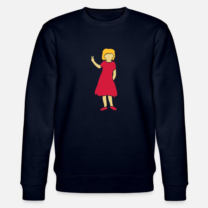 Mädchen Silhouette Peace Zeichen - Stanley/Stella Unisex Bio-Sweatshirt CHANGER  - Navy