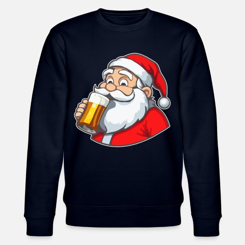 Weihnachtsmann mit Bier - Stanley/Stella Unisex Bio-Sweatshirt CHANGER  - Navy
