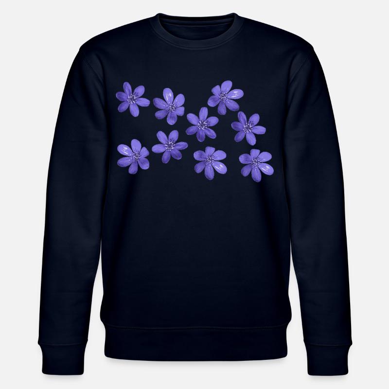 Leberblümchen retro design flowers Garten März - Stanley/Stella Unisex Bio-Sweatshirt CHANGER  - Navy