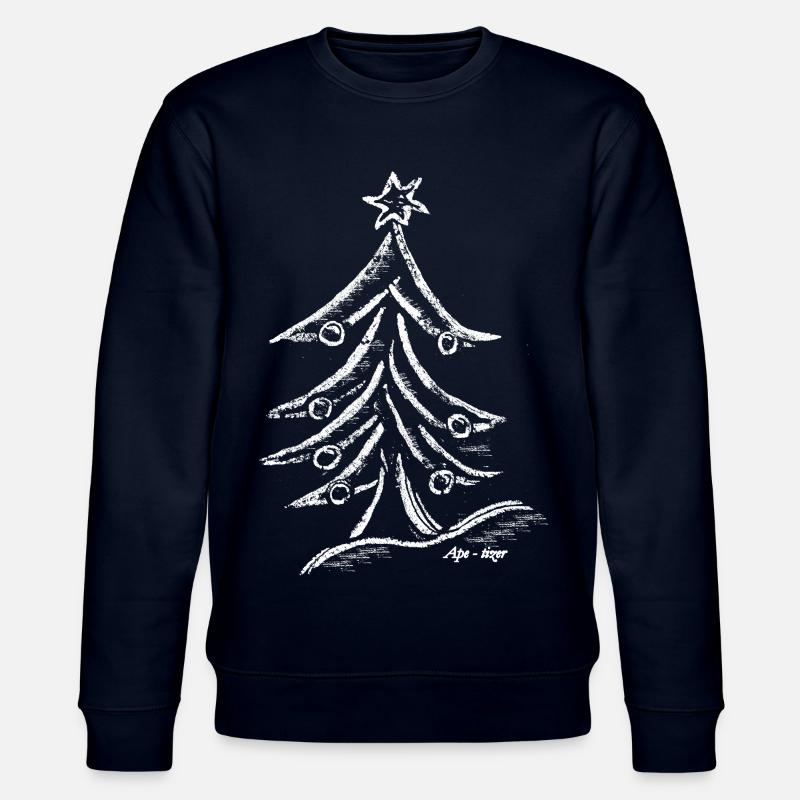 Weihnachtsbaum Silhouette mit Stern - Stanley/Stella Unisex Bio-Sweatshirt CHANGER  - Navy