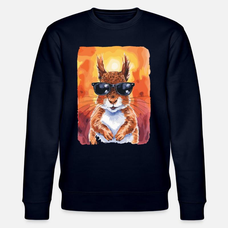 Cooles Eichhörnchen Mit Sonnenbrille - Stanley/Stella Unisex Bio-Sweatshirt CHANGER  - Navy