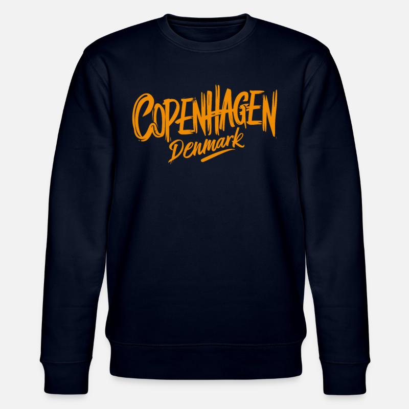 Lettrage souvenir de Copenhague Danemark - Sweat bio CHANGER Stanley/Stella Unisexe - marine