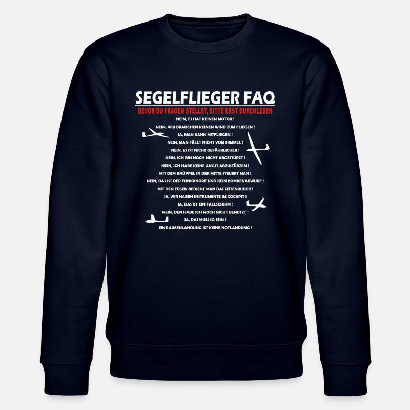 Segelflieger FAQ Geschenk - Stanley/Stella Unisex Bio-Sweatshirt CHANGER  - Navy