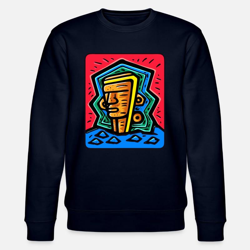 Abstrakte buntes Tiki - Stanley/Stella Unisex Bio-Sweatshirt CHANGER  - Navy