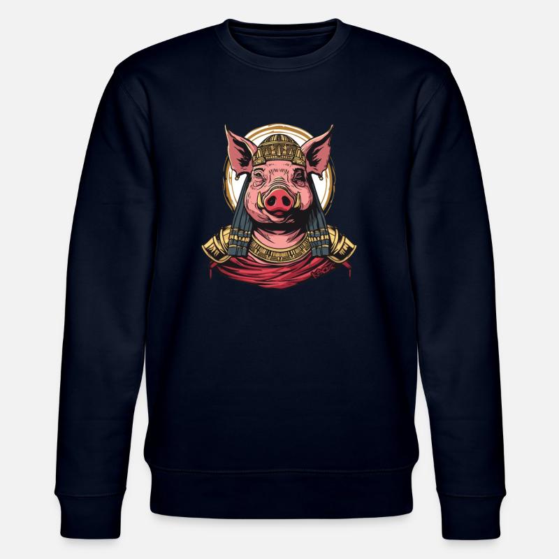 Pharaon égyptien Cléopâtre Cochon - Sweat bio CHANGER Stanley/Stella Unisexe - marine