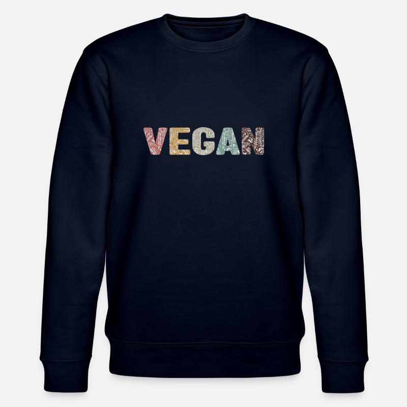 Vegan - botanical pattern - old school - Stanley/Stella CHANGER Unisex Organic Sweatshirt - navy