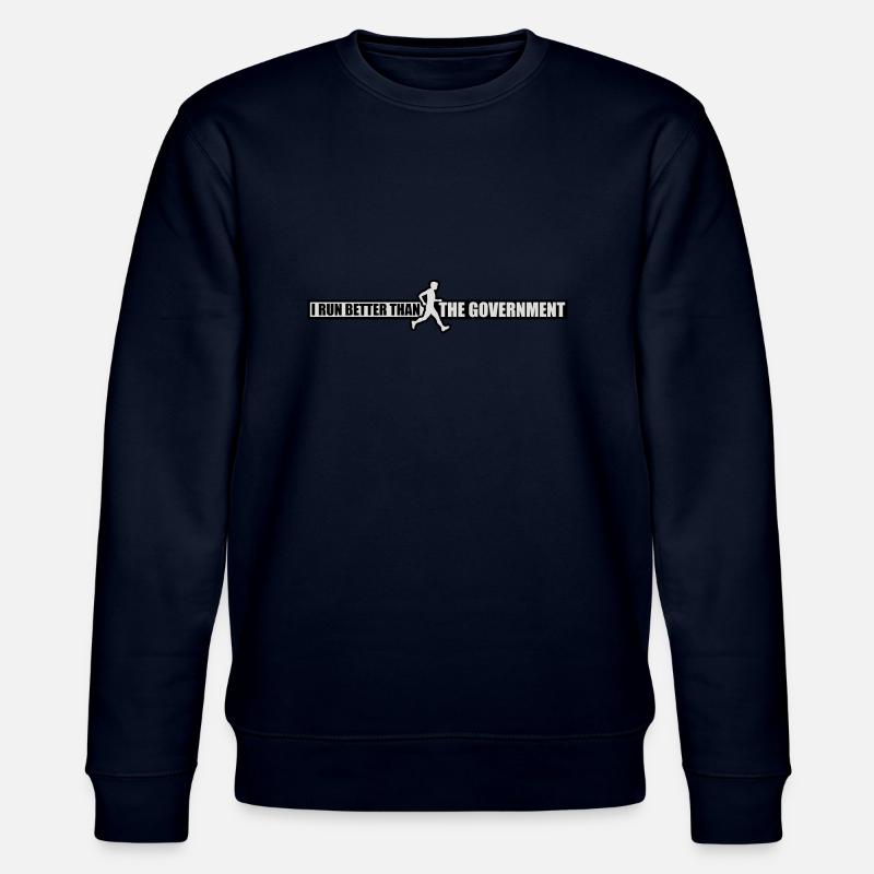 run better than government - Stanley/Stella CHANGER Unisex Organic Sweatshirt - navy