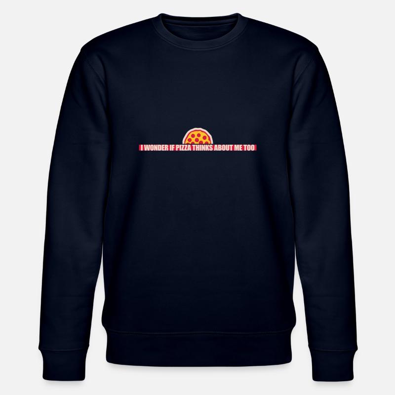 pizza thinks about me - Stanley/Stella CHANGER Unisex Organic Sweatshirt - navy