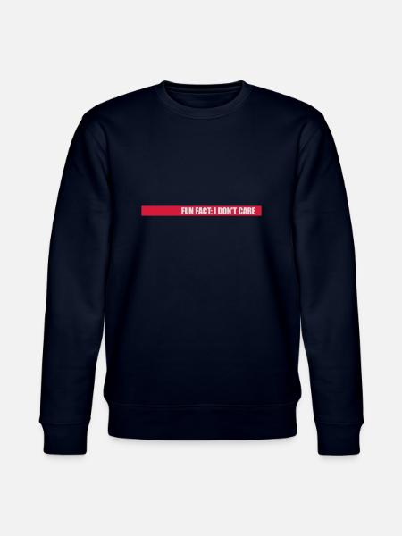 I don't care fact - Stanley/Stella CHANGER Unisex Organic Sweatshirt - navy