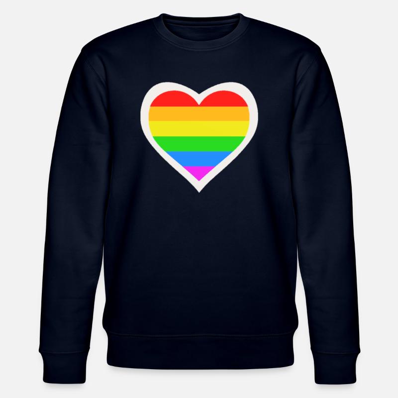LGBT Queer Regenbogen Herz - Stanley/Stella Unisex Bio-Sweatshirt CHANGER  - Navy