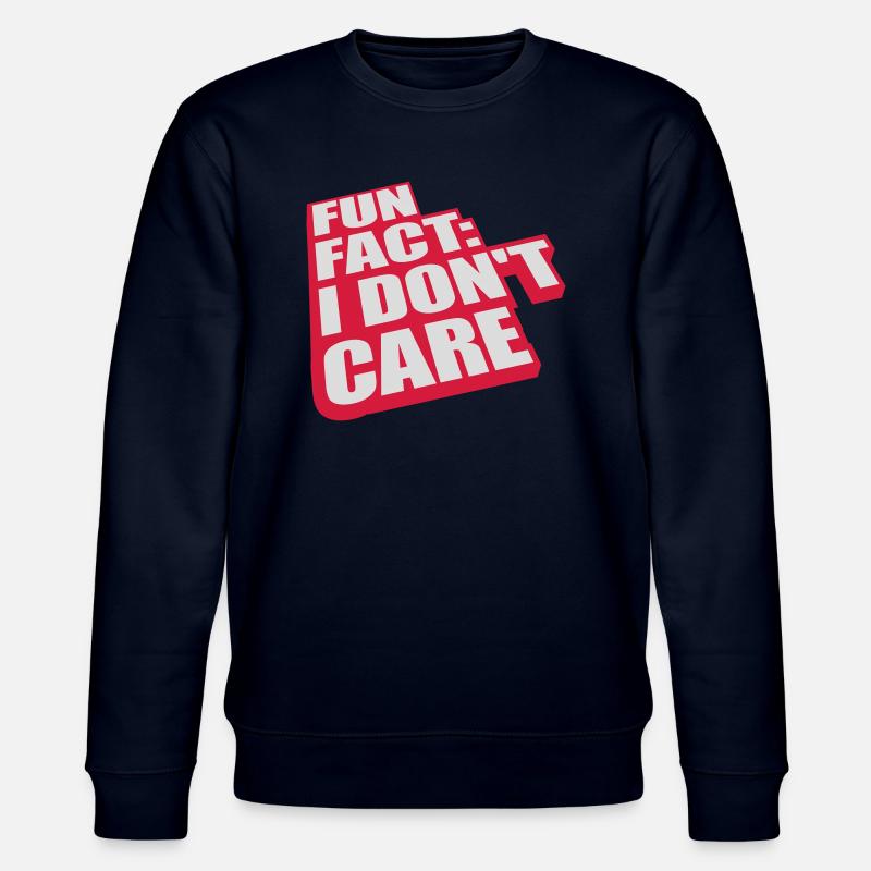 I don't care fact - Stanley/Stella CHANGER Unisex Organic Sweatshirt - navy