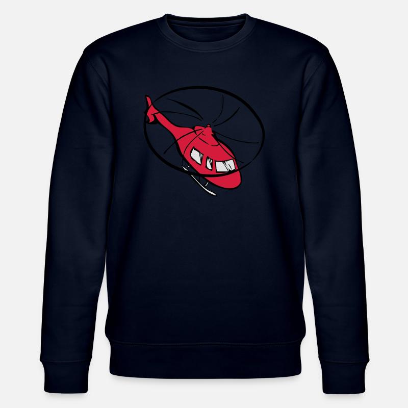 Flight, flying , helicopter - Stanley/Stella CHANGER Unisex Organic Sweatshirt - navy