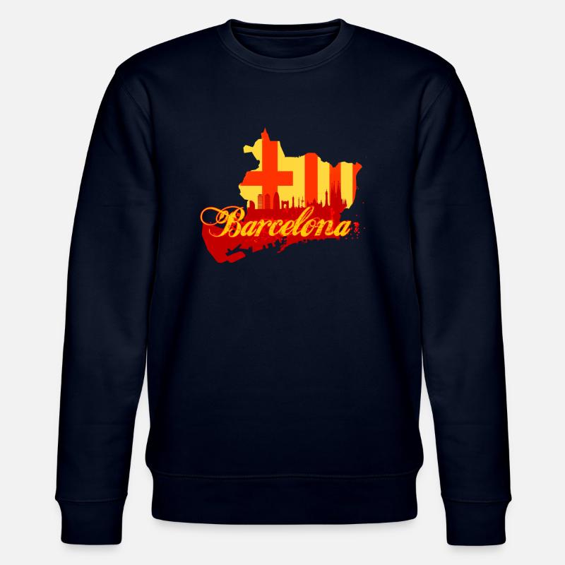 barcelona map - Stanley/Stella Unisex Bio-Sweatshirt CHANGER  - Navy