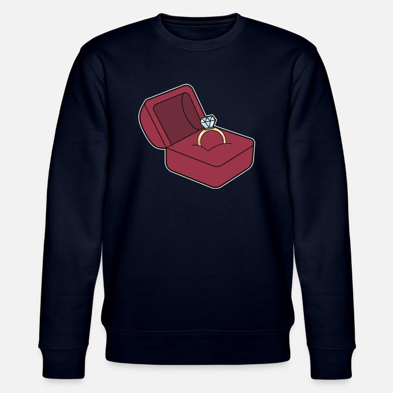 Wedding ring marriage proposal - Stanley/Stella CHANGER Unisex Organic Sweatshirt - navy