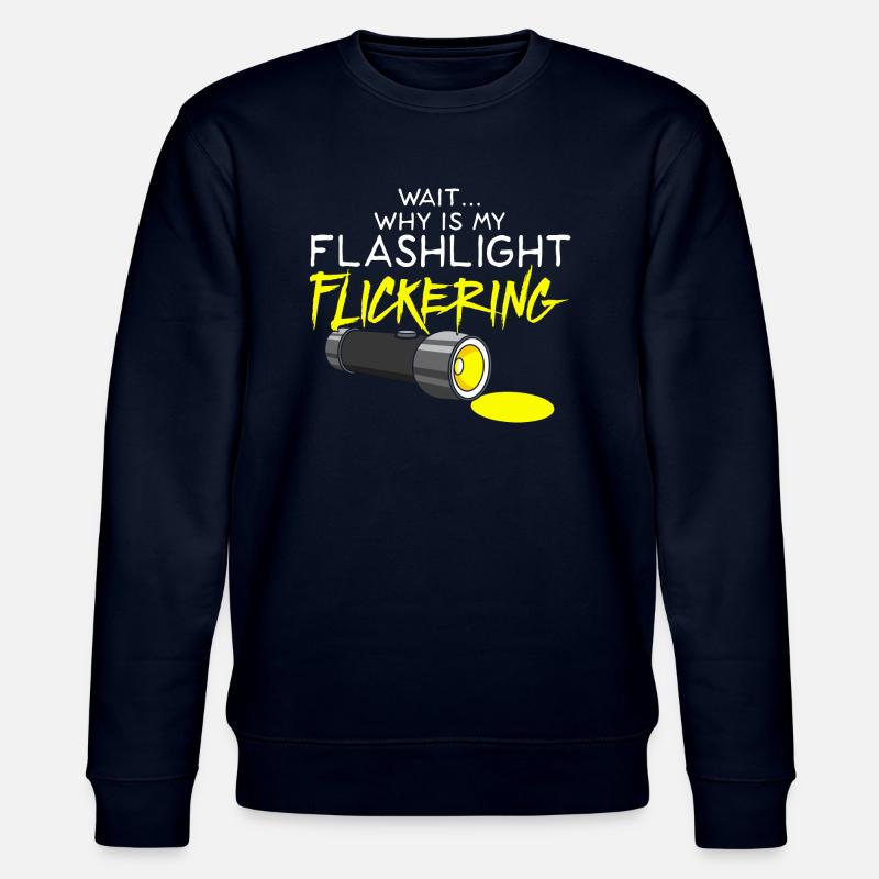 GHOST HUNTING: Flashlight Flickering - Stanley/Stella Unisex Bio-Sweatshirt CHANGER  - Navy