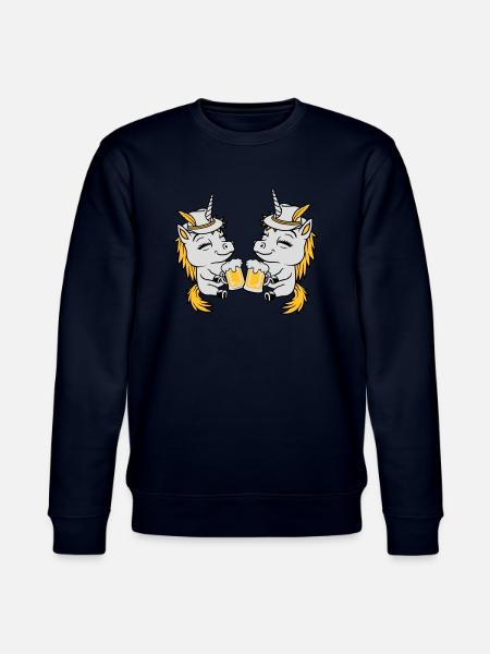 Einhorn Freunde Bier Anstoßen - Stanley/Stella Unisex Bio-Sweatshirt CHANGER  - Navy