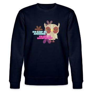 Pflegekraft Nachtdienst, Nachteule - Stanley/Stella Unisex Bio-Sweatshirt CHANGER  - Navy - Vorne - Nik (191cm) & Marisol (170cm)