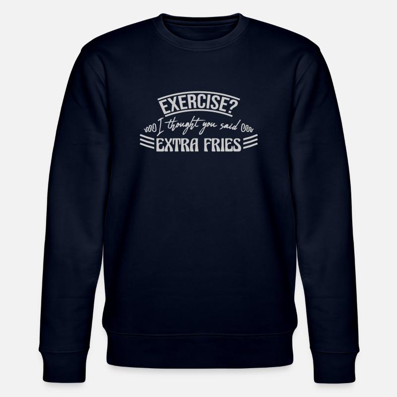 Exercise Extra Fries Zitat - Stanley/Stella Unisex Bio-Sweatshirt CHANGER - Navy