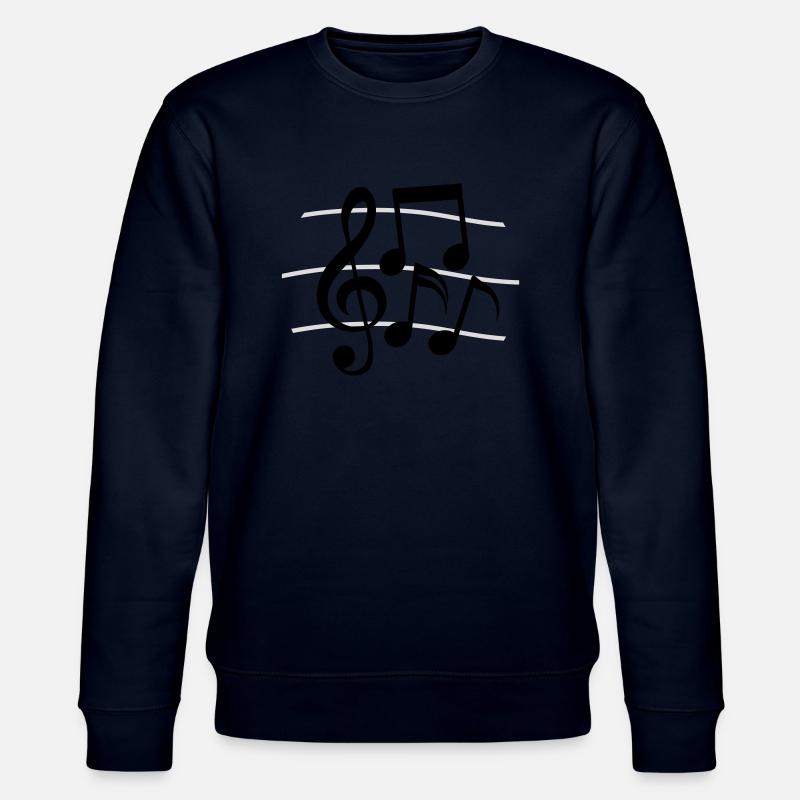 Lines Music Notes clef - Stanley/Stella CHANGER Unisex Organic Sweatshirt - navy