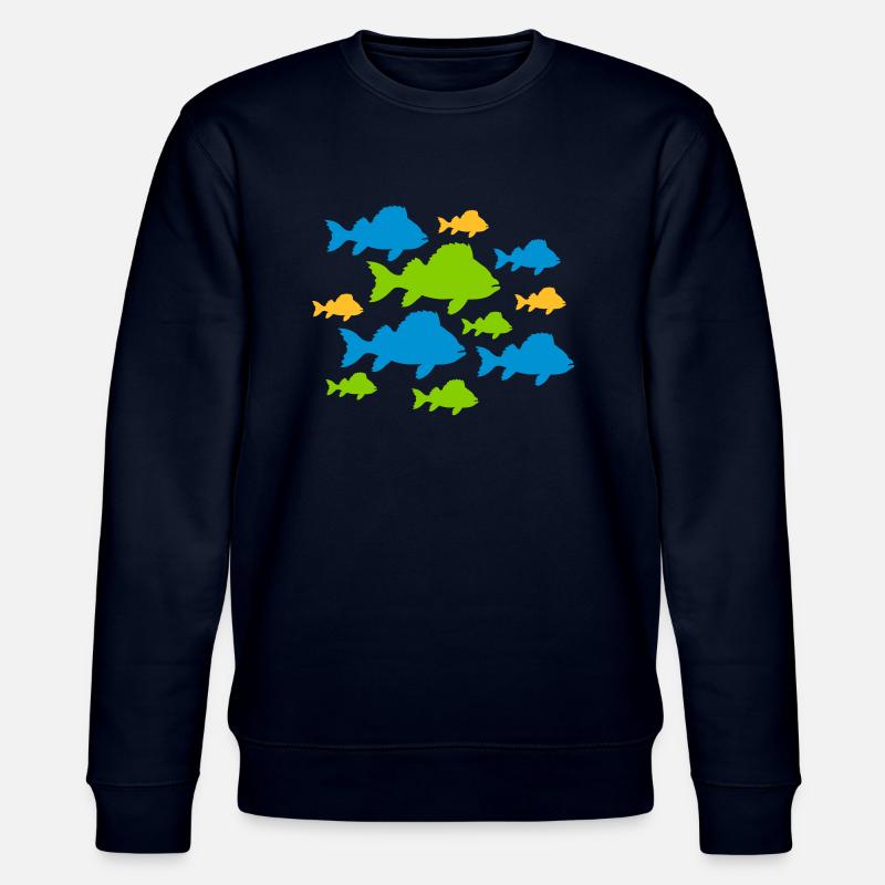 Bunte Fische Muster - Stanley/Stella Unisex Bio-Sweatshirt CHANGER  - Navy