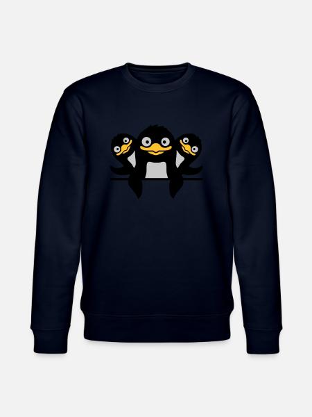 Funny Penguins 3 Friends - Stanley/Stella CHANGER Unisex Organic Sweatshirt - navy