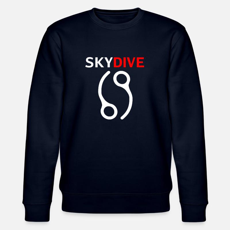 Skydive Pin 69 Blanc - Sweat bio CHANGER Stanley/Stella Unisexe - marine
