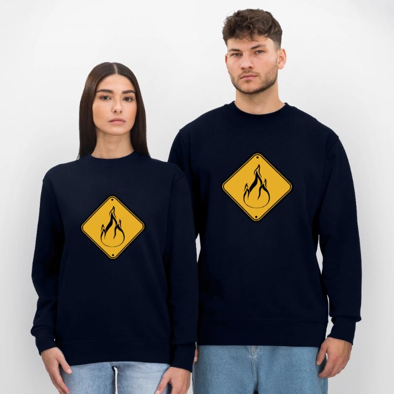 note shield warning caution caution hazard feu Stanley/Stella CHANGER Unisex Organic Sweatshirt