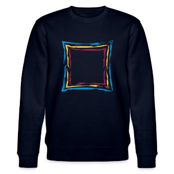 bunt viele linien rahmen quadrat umrandung viereck - Stanley/Stella Unisex Bio-Sweatshirt CHANGER  - Navy - Vorne - Nik (191cm) & Marisol (170cm)