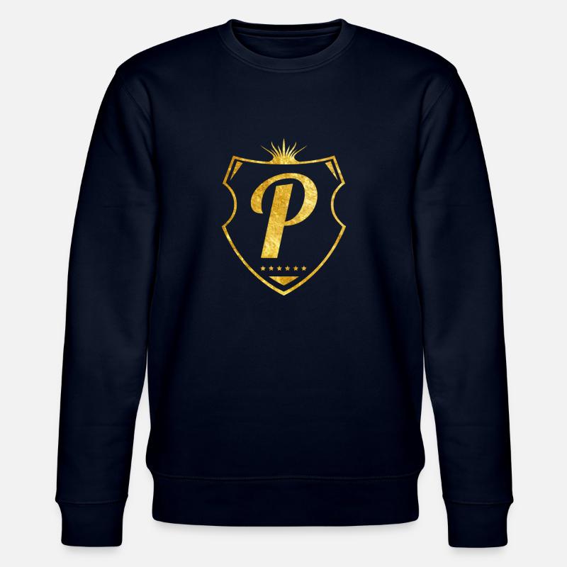 p buchstabe gold - Stanley/Stella Unisex Bio-Sweatshirt CHANGER  - Navy