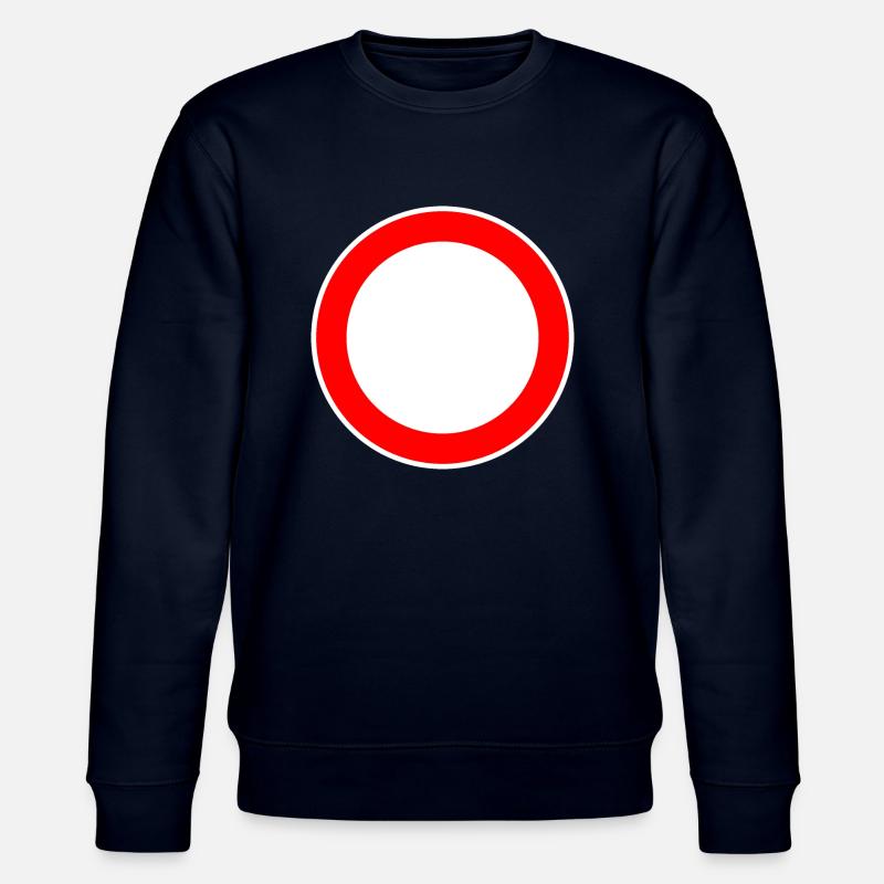 Rundes Verkehrsschild Schild Vorlage - Stanley/Stella Unisex Bio-Sweatshirt CHANGER  - Navy