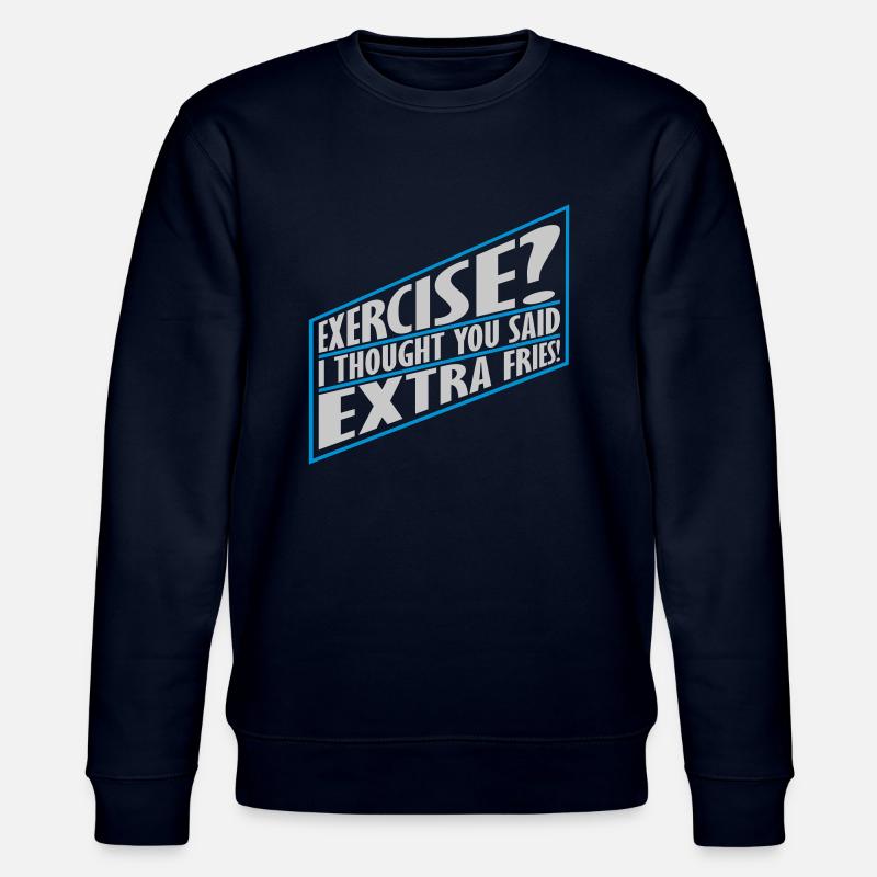 Exercise Extra Fries Zitat - Stanley/Stella Unisex Bio-Sweatshirt CHANGER  - Navy