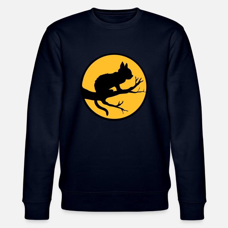 Black Cat Moon Tree - Stanley/Stella CHANGER Unisex Organic Sweatshirt - navy