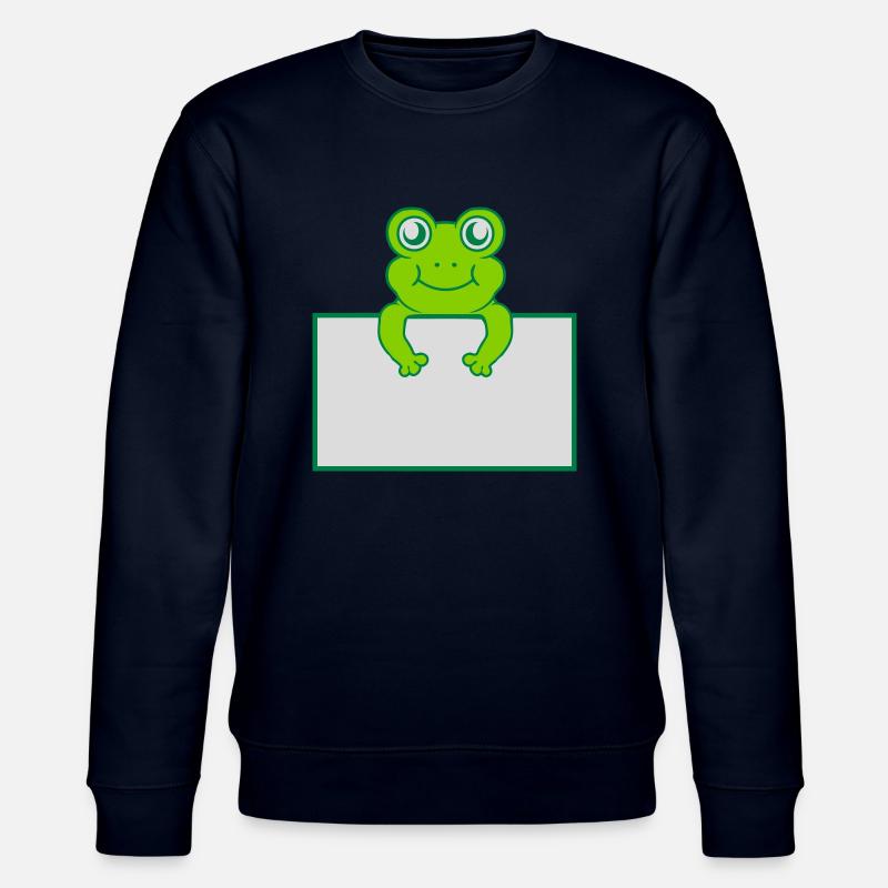 Text present frog shield - Stanley/Stella CHANGER Unisex Organic Sweatshirt - navy