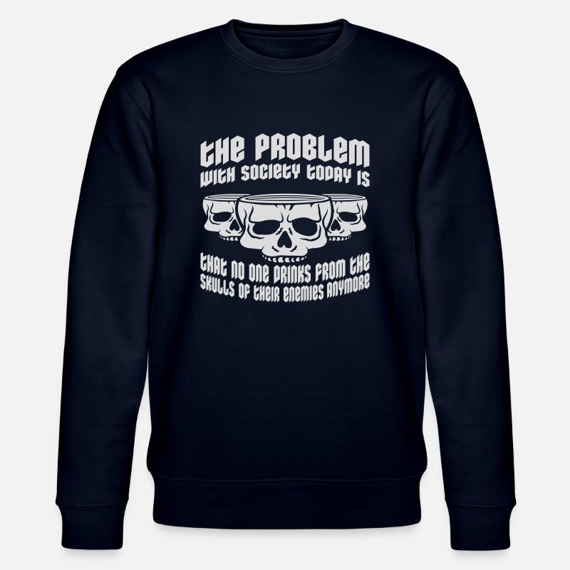 drinks from enemies skulls - Stanley/Stella CHANGER Unisex Organic Sweatshirt - navy