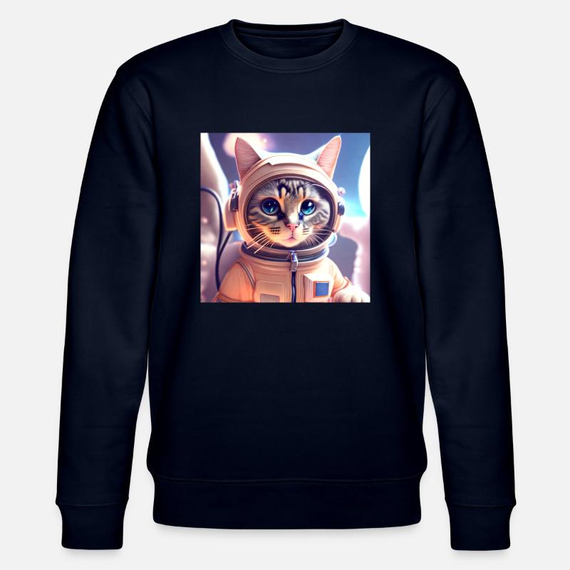 Chat astéonaute dans l’espace - Sweat bio CHANGER Stanley/Stella Unisexe - marine