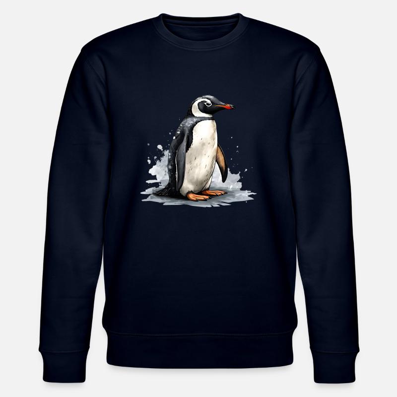 Pinguin auf Eisscholle - Stanley/Stella Unisex Bio-Sweatshirt CHANGER  - Navy