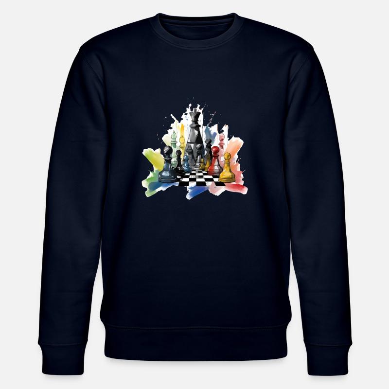 Composition échiquéenne n°4 - Sweat bio CHANGER Stanley/Stella Unisexe - marine