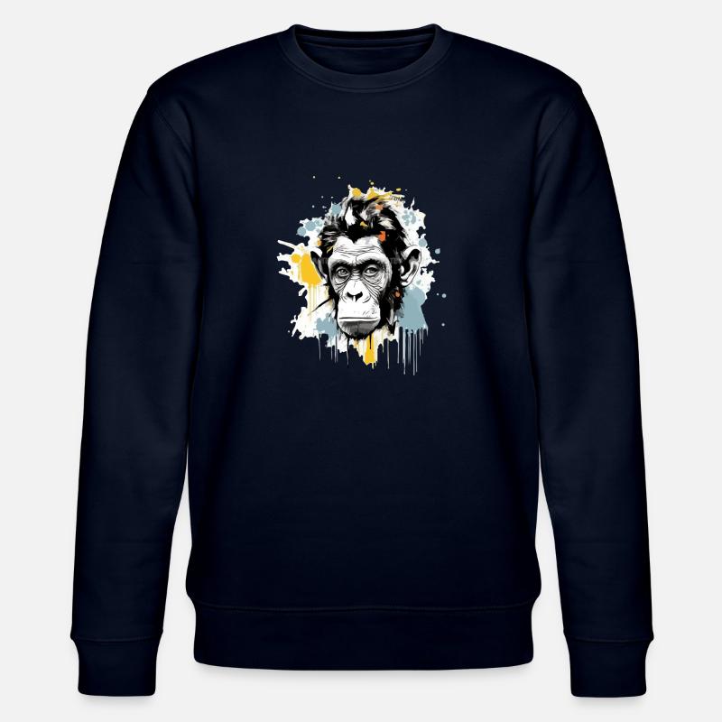 Kito, der Schimpanse - Stanley/Stella Unisex Bio-Sweatshirt CHANGER  - Navy