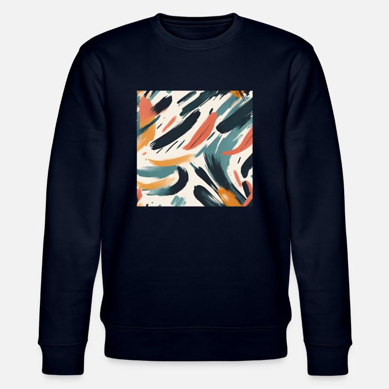 modernes Pinselstrichdesign - Stanley/Stella Unisex Bio-Sweatshirt CHANGER  - Navy
