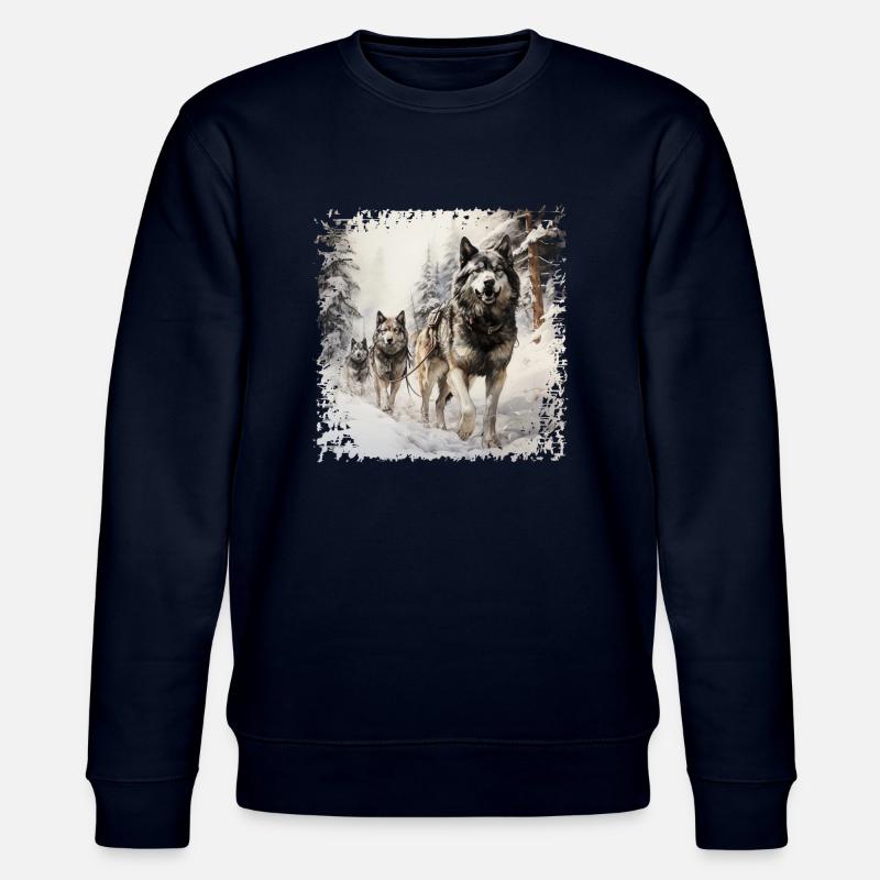 Schlittenhunde sind sehr ausdauernd - Stanley/Stella Unisex Bio-Sweatshirt CHANGER  - Navy