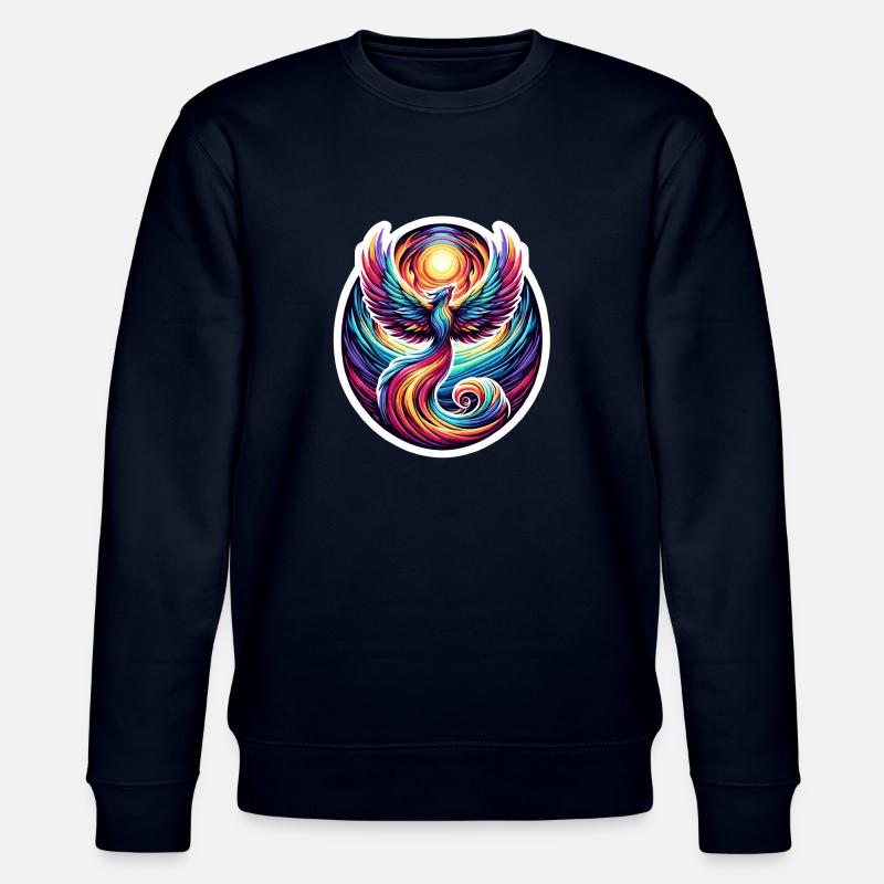 Psychedelisches Regenbogen-Phönix-T-Shirt Design - Stanley/Stella Unisex Bio-Sweatshirt CHANGER  - Navy
