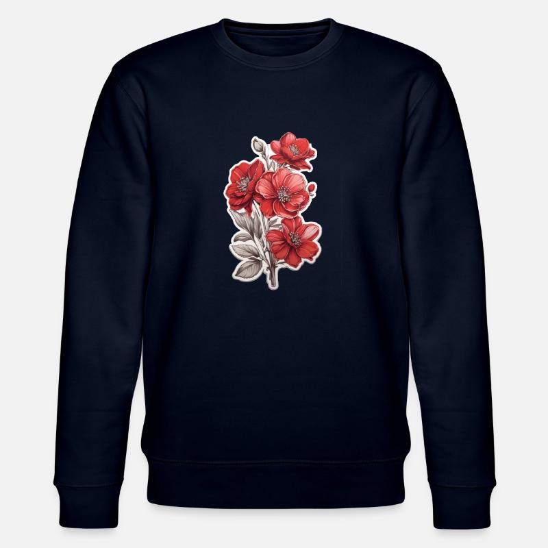 Schöne Rote Blume - Stanley/Stella Unisex Bio-Sweatshirt CHANGER  - Navy