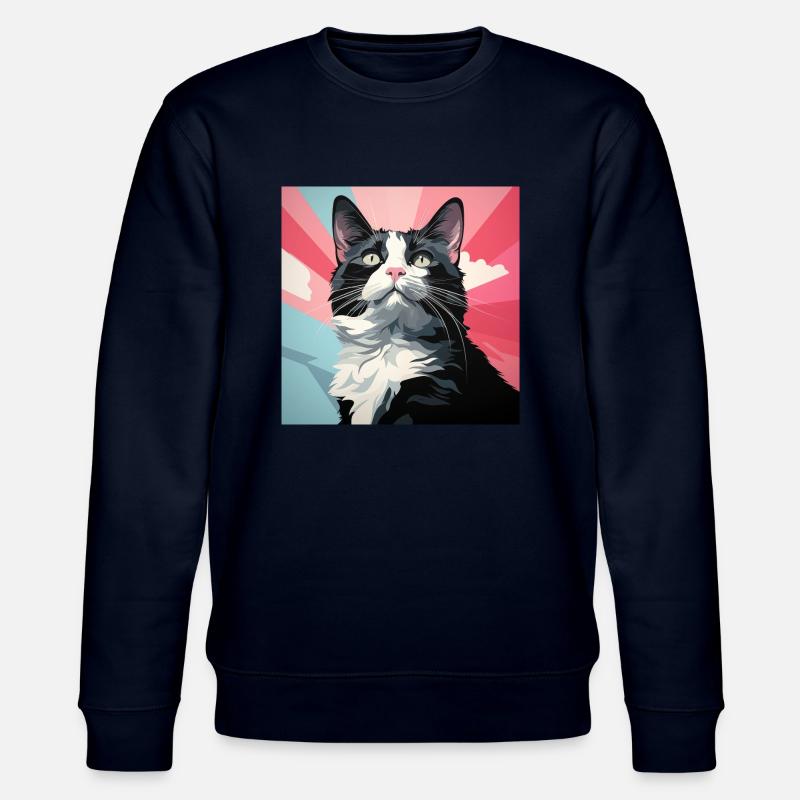 Smoking-Katze. Smoking-Katze - Stanley/Stella Unisex Bio-Sweatshirt CHANGER  - Navy