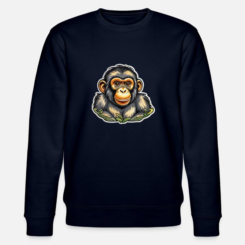 Affe Wasserfarben - Stanley/Stella Unisex Bio-Sweatshirt CHANGER  - Navy