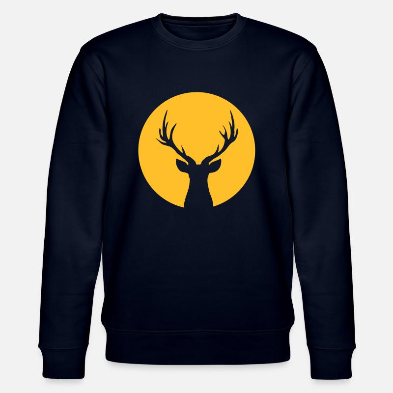 Deer In Moonlight Front - Stanley/Stella Unisex Bio-Sweatshirt CHANGER - Navy