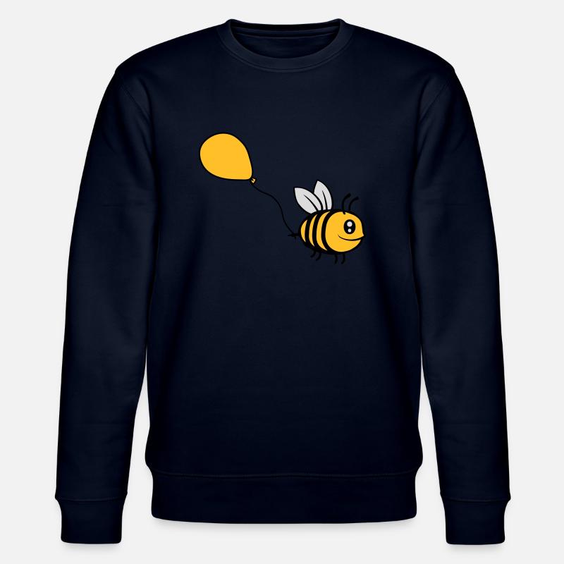 Glückliche Luftballon Biene Comic - Stanley/Stella Unisex Bio-Sweatshirt CHANGER  - Navy